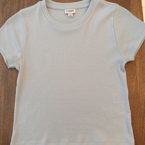 NEW J. Crew Factory Crewneck Cropped Baby Ribbed Tee (Size Small) - Picture 4 of 6